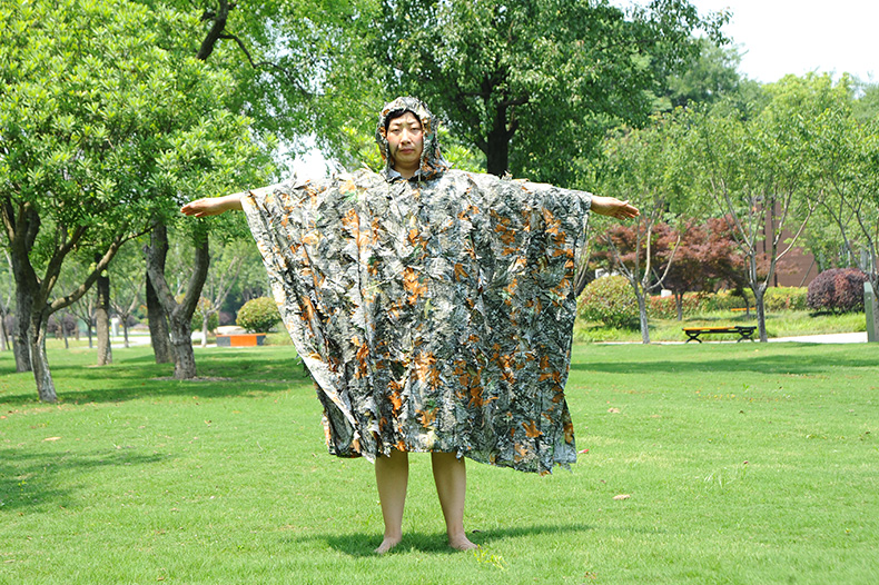 秋天沖花雨披偽裝服